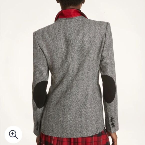 Brooks Brothers Wool Herringbone Elbow Patch Blazer | Size 2 - Picture 2 of 14